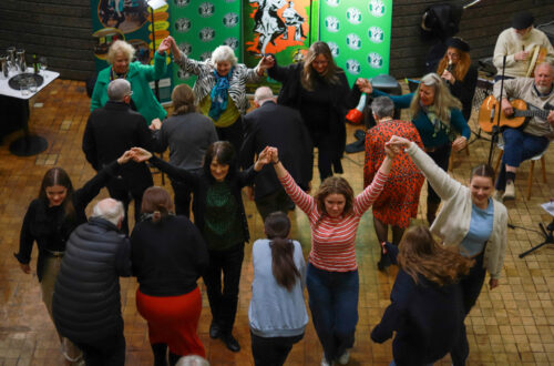 People dancing at the Irish Film Festival opening night party